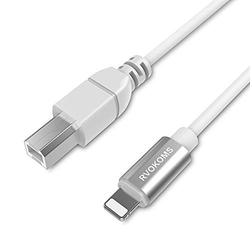 RVOKOMS MIDI Cable USB 2_0 Type B Midi OTG Adapter Compatible with iOS Devices to Midi Keyboard Midi Controller Electronic Music Instrument Recording Audio Interface USB Microphone 5FT