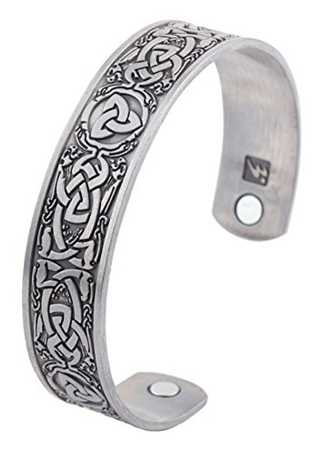 Norse Celtic Knot Trinity Viking Bracelet Magnetic Health Care Stainless Steel Cuff Bangle for Men antique silver Norse Celtic Knot Trinity Viking Bracelet Magnetic Health Care Stainless Steel Cuff Bangle for Men antique silver