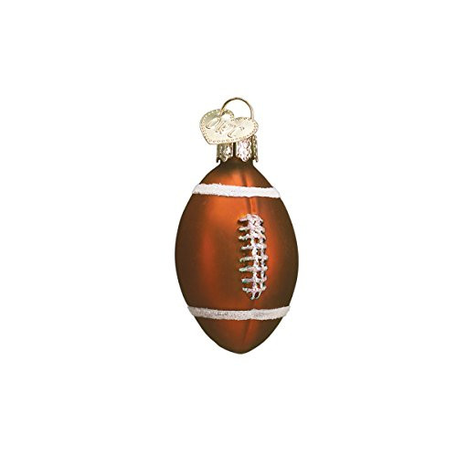 Old World Christmas Glass Blown Ornament with S-Hook and Gift Box More Sports Collection Mini Football