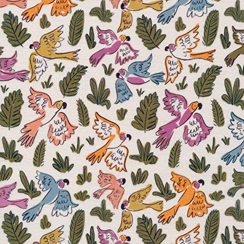 Cloud9 Quilt Fabrics Organic Garden of Eden Joyous Parrots