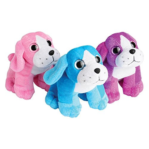 U.S. Toy 4SGM Glitter Sitting Dogs Plush