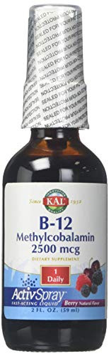 KAL B12 Methylcobalamin ActivSpray 2500mcg Berry Flavor  Healthy Energy Nerve Red Blood Cell Support 2 oz 80 Serv_