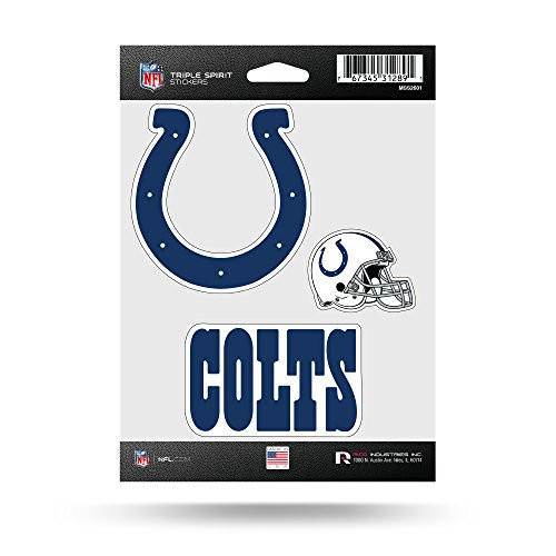 NFL Rico Industries Die Cut 3-Piece Triple Spirit Sticker Sheet Indianapolis Colts 5 x 7-inches NFL Rico Industries Die Cut 3-Piece Triple Spirit Sticker Sheet Indianapolis Colts 5 x 7-inches