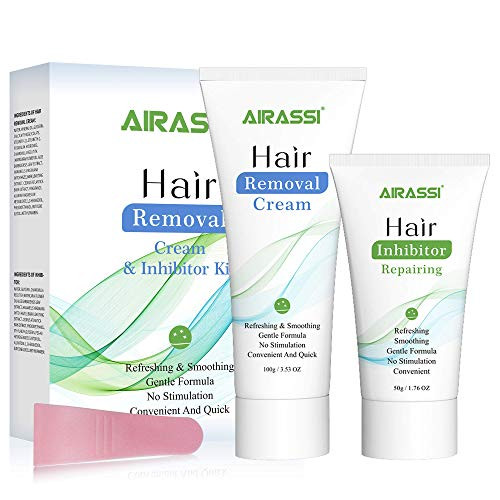 Hair Removal Cream and Inhibitor Depilatory Cream Hair Inhibiting Skin Friendly Painless Flawless Hair Remover Cream For Women and Men Airassi