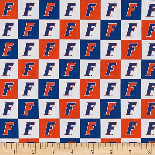 Sykel Enterprises NCAA Cotton Broadcloth Florida Collegiate Check Fabric Team Color Fabric By The Yard Sykel Enterprises NCAA Cotton Broadcloth Florida Collegiate Check Fabric Team Color Fabric By The Yard