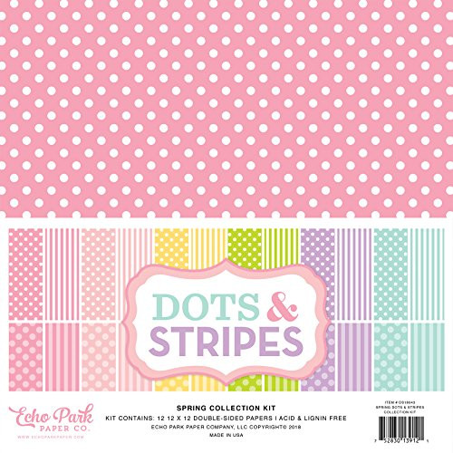 Echo Park Paper Company DS18043 Spring Dots & Stripes Collection Kit