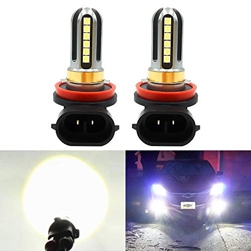 LED Fog Lights Bulbs Or DRL H8 H9 H11 Super Bright Xenon White 6000K 4000LmHigh Power for Fog Driving Light24Pcs 3030SMD for Fog Light Lamps Replacement 2Yrs Warranty