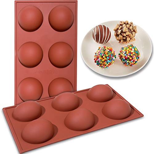 6-Cavity Large Semi Sphere Silicone Mold 2pc Cocoa Chocolate Bombs Molds for Chocolate Candy Cake Jelly Mousse Making