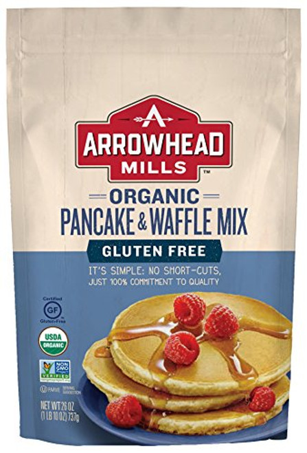 Arrowhead Mills Organic Gluten Free Pancake and Waffle Mix 26 oz_ Bag