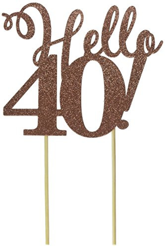 All About Details Copper Hello 40! Cake Topper