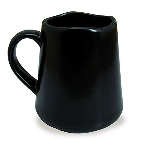 roro Ceramic Stoneware Hand-Molded Matte Black Coffee and Tea Mug and Cup 12 oz