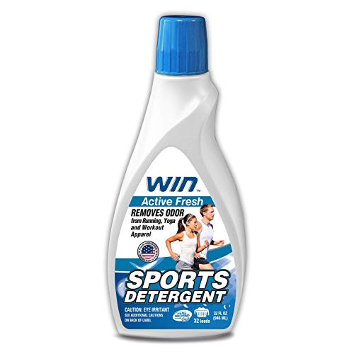 WIN Sports Detergent - Active Fresh Blue 1 Bottle - Specially Formulated for Sweaty Workout Clothes - Removes Odor from Running Gym and Activewear Apparel and Football Hockey Uniforms