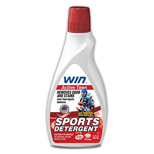 WIN Sports Detergent - Active Teen Red 1 Bottle - Specially Formulated for Sweaty Workout Clothes - Removes Odor from Running Gym and Activewear Apparel and Football Hockey Uniforms