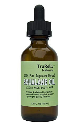 Squalane 100 Pure Face Oil 2 oz 60 ml Plant Derived Hydrates Nourishes Moisturizes Face Body  and  Hair for All Skin Types