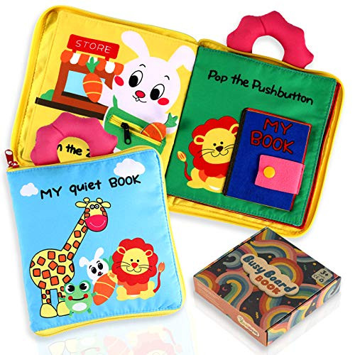 ZaxiDeel Quiet Book for Toddlers - Activity Busy Book Montessori Toys Sensory Books Educational Learning Toys for Kids Fine Motor Skills and Learn Basic Skill Soft Travel Toy for Boys and Girls