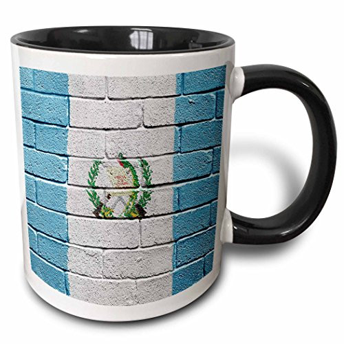 3dRose National Flag Of Guatemala Painted Onto A Brick Wall Guatemalan Mug 11 oz Black