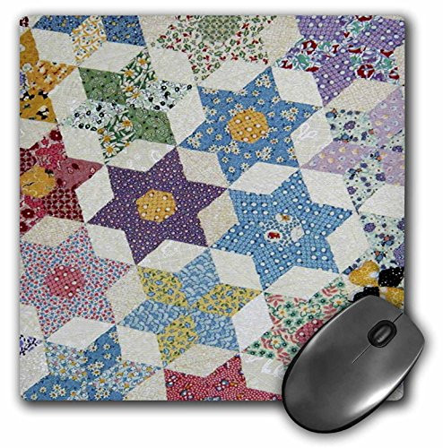 3dRose LLC 8 x 8 x 0.25 Inches Mouse Pad, Calico Jewish Stars (mp_34752_1)