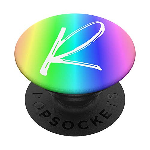 Rainbow Initial R Phone Case Colorful Rainbow Ombre Letter R PopSockets PopGrip Swappable Grip for Phones  and  Tablets