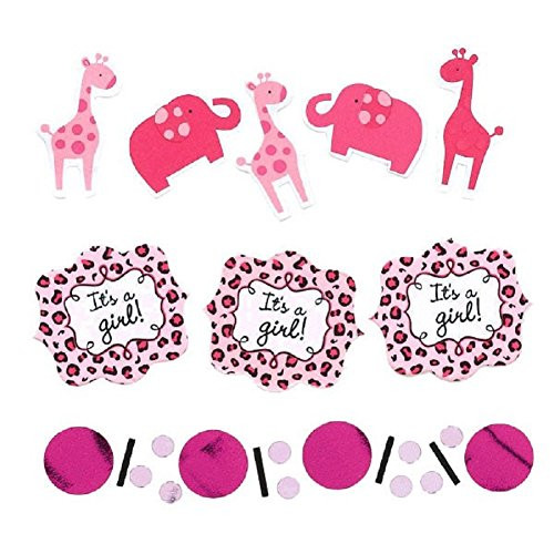 amscan Sweet Safari Girl Foil Paper Confetti Value Pack 3 Types