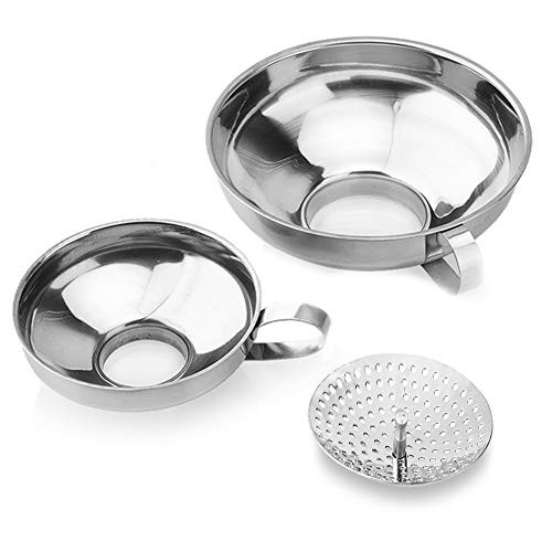 Canning Funnel?Katbuu Stainless Steel Funnel with Strainer for Wide and Regular Jars?Wide-mouth Funnel with Handle Kitchen Funnel for Mason Jars3 Pack Canning Supplies Kit Canning Funnel?Katbuu Stainless Steel Funnel with Strainer for Wide and Regular Jars?Wide-mouth Funnel with Handle Kitchen Funnel for Mason Jars3 Pack Canning Supplies Kit