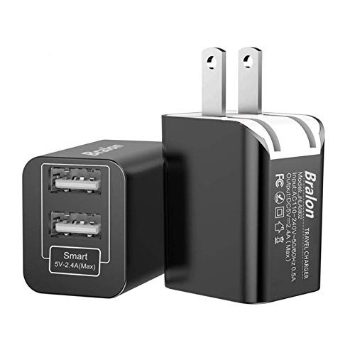 USB Wall Charger2-PackBralon 2_4A Dual Port USB Cube Power Adapter Wall Charger Plug Charging Block Cube Compatible with Phone 1111 ProXsX876 PlusPadGalaxy Note S10 S9 S8 S7 EdgeLGAndroid