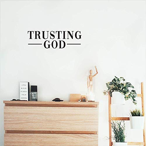 Vinyl Wall Art Decal - Trusting God - 8 x 25 - Inspirational Religious Quote for Home Bedroom Living Room Office Church Work School Classroom Decoration Sticker Vinyl Wall Art Decal - Trusting God - 8 x 25 - Inspirational Religious Quote for Home Bedroom Living Room Office Church Work School Classroom Decoration Sticker