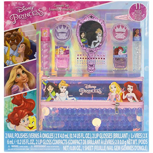 Townley Girl Disney Princess Makeup Set with 11 Pieces Including Lip Gloss Nail Polish Mirror Gem Stickers and Sequin Holographic Bag Ages 3 for Parties Sleepovers and Makeovers Townley Girl Disney Princess Makeup Set with 11 Pieces Including Lip Gloss Nail Polish Mirror Gem Stickers and Sequin Holographic Bag Ages 3 for Parties Sleepovers and Makeovers