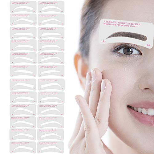 Eyebrow Stencil  24 Styles Eyebrow Shaper Kit 3 Minutes Makeup Tools For Eyebrows Extremely Elaborate Reusable Eyebrow Template Stencils for A Range Of Face Shapes