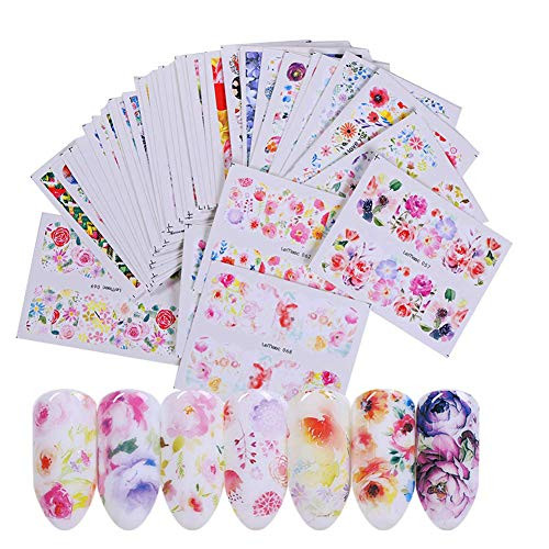 LILYCUTE 83 Sheets Nail Art Stickers Nail Water Transfer Decals Flower Leaf Nail Sticker for Nail Art Design Decorations Water Transfer Nail Tips Manicure LILYCUTE 83 Sheets Nail Art Stickers Nail Water Transfer Decals Flower Leaf Nail Sticker for Nail Art Design Decorations Water Transfer Nail Tips Manicure