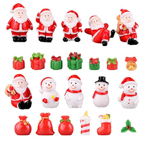 Garneck 23pcs Christmas Miniature Ornaments Resin Snowman Santa Claus Figurines Fairy Garden Landscape Accessories Dollhouse Decoration Mixed Style Garneck 23pcs Christmas Miniature Ornaments Resin Snowman Santa Claus Figurines Fairy Garden Landscape Accessories Dollhouse Decoration Mixed Style