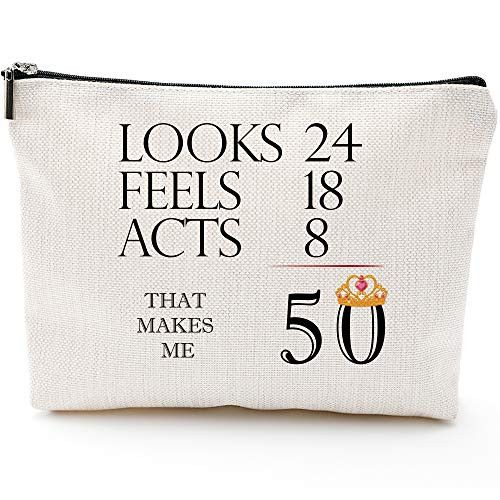 50th Birthday Gifts for Women -That Make Me 50-1969 Birthday Gifts for Women 50 Years Old Birthday Gifts Makeup Bag for Mom Wife Friend Sister Her Colleague CoworkerMakeup bag-50th Unicorn