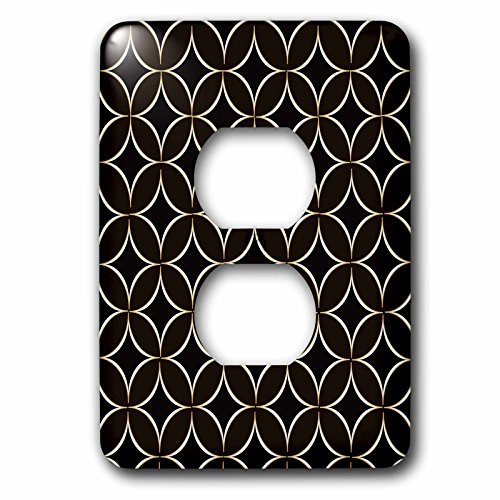 3dRose lsp_210837_6 Elegant Coffee Brown and Black French Diamond Pattern 2 Plug Outlet Cover Multicolor