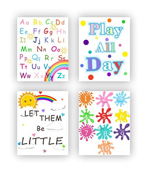Colorful Rainbow Art Print Let Them Be Little Wall Decor Inspirational Quotes Motivational Saying Canvas Wall Poster for Nursery Classroom Kids Playroom Unframed Colorful Rainbow Art Print Let Them Be Little Wall Decor Inspirational Quotes Motivational Saying Canvas Wall Poster for Nursery Classroom Kids Playroom Unframed