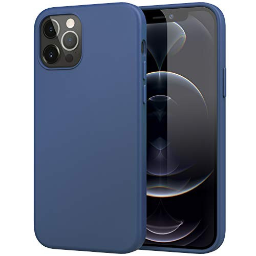MoKo Compatible with iPhone 12 Pro Max 6_7 Inch 2020 Case Shockproof Slim Fit Liquid Silicone Gel Rubber Protective Case Soft Touch Back Cover Fit with iPhone 12 Pro Max 6_7 - Navy Blue