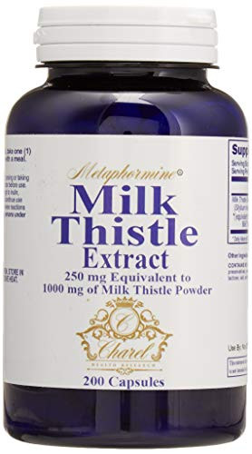 Metaphormine Milk Thistle Capsules 250mg Extract - Enhanced Liver Support Supplement - Equivalent to 1000mg of Milk Thistle Powder - 200 Capsules 200 Day Supply