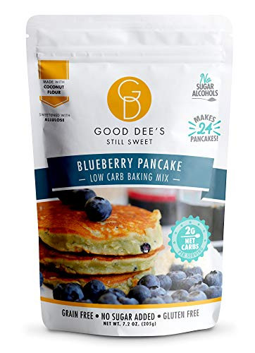 Good Dees Blueberry Pancake Mix - Low Carb Keto Baking Mix 2g Net Carbs 24 Pancakes  Allulose Sweetened Sugar Alcohol-Free Gluten-Free  and  Grain-Free  Diabetic Atkins  and  WW Friendly