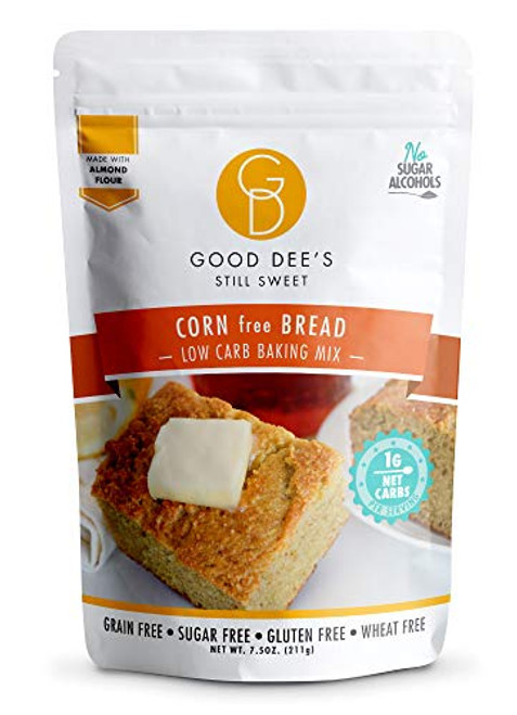 Good Dees Corn Bread Baking Mix - Grain Free Sugar Free Gluten Free Wheat Free and Low Carb7_5 Oz Good Dees Corn Bread Baking Mix - Grain Free Sugar Free Gluten Free Wheat Free and Low Carb7_5 Oz