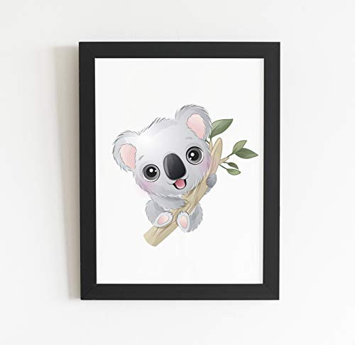 Wall Art Decor Koala Bear Kids Room Art Print Poster  Nursery Decor Classroom Homeschool Wild Animal Wall Art Print  Woodland Animal Wall Art Poster - Unframed Wall Art Sign - 8_5 X 11 Inch