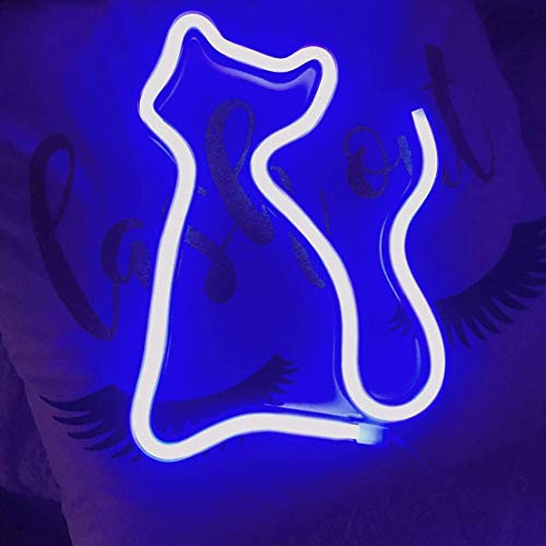 Zermie Blue Neon Light Cat Led Neon Sign Wall Light Battery and USB Operated Neon Lights Neon Signs Light up for The HomeKids RoomBarPartyChristmasWedding Zermie Blue Neon Light Cat Led Neon Sign Wall Light Battery and USB Operated Neon Lights Neon Signs Light up for The HomeKids RoomBarPartyChristmasWedding
