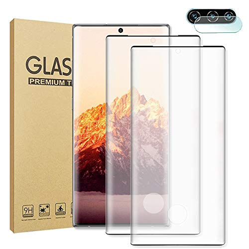 21 Camera Lens Protector for Samsung Galaxy Note 10 Plus Screen Protector Fingerprint Sensor Support 3D Curved Full Coverage Easy Install HD Film Tempered Glass for Galaxy Note 10 6_8