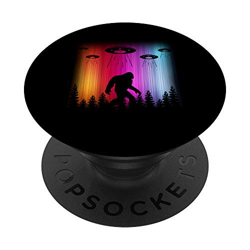 Alien Abduction Bigfoot UFO Conspiracy Big Foot Fun Gift PopSockets PopGrip Swappable Grip for Phones  and  Tablets