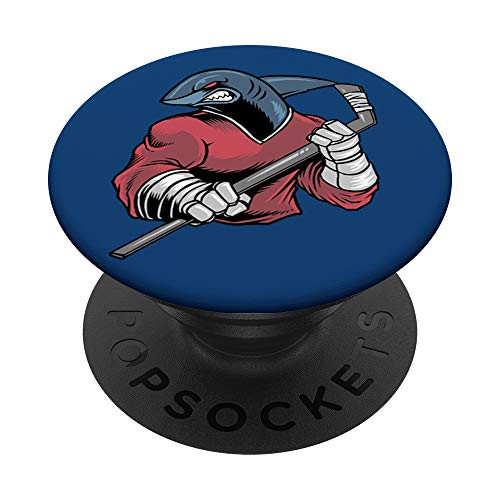 Angry Ice Hockey Shark Stick Player Skates Game Sports Gift PopSockets Grip and Stand for Phones and Tablets Angry Ice Hockey Shark Stick Player Skates Game Sports Gift PopSockets Grip and Stand for Phones and Tablets
