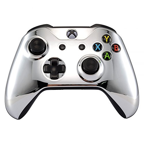 eXtremeRate Chrome Silver Edition Front Housing Shell Faceplate for Microsoft Xbox One S & Xbox One X Controller