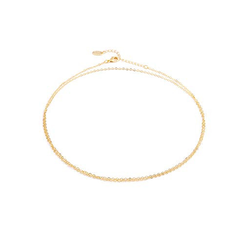 Fremttly Choker Necklaces Handmade Simple Delicate Jewelry 14K Gold Plated Dainty Choker Necklaces for Mothers Day Women Girls-CK-Layered Chain O Fremttly Choker Necklaces Handmade Simple Delicate Jewelry 14K Gold Plated Dainty Choker Necklaces for Mothers Day Women Girls-CK-Layered Chain O