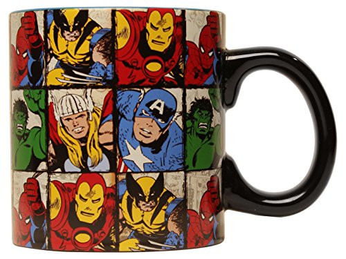 Silver Buffalo MV9134 Marvel Comics Grid Jumbo Ceramic Mug, 20-Ounces