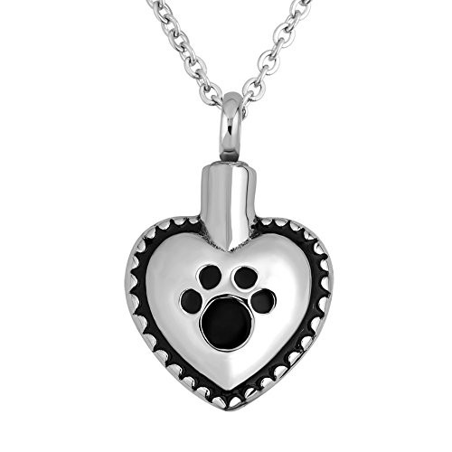 CharmSStory Pet Puppy Dog Paw Heart Urn Necklace for Ashes Cremation Memorial Keepsake Pendant Necklaces CharmSStory Pet Puppy Dog Paw Heart Urn Necklace for Ashes Cremation Memorial Keepsake Pendant Necklaces
