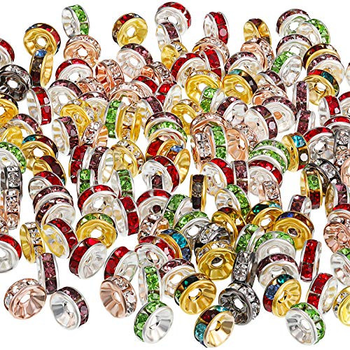 300 Pieces Rondelle Spacer Beads Crystal Spacer Beads Loose Beads Mixed Colors Craft Beads 8 mm Round Rhinestone Beads Jewelry Findings Accessory for DIY Craft Jewelry Making 300 Pieces Rondelle Spacer Beads Crystal Spacer Beads Loose Beads Mixed Colors Craft Beads 8 mm Round Rhinestone Beads Jewelry Findings Accessory for DIY Craft Jewelry Making
