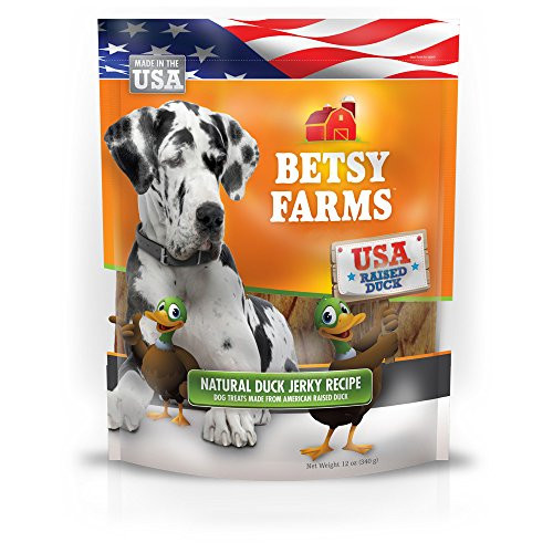 Betsy Farms Natural Duck Jerky Recipe Dog Treats- Duck Jerky Dog Treats 12 Oz