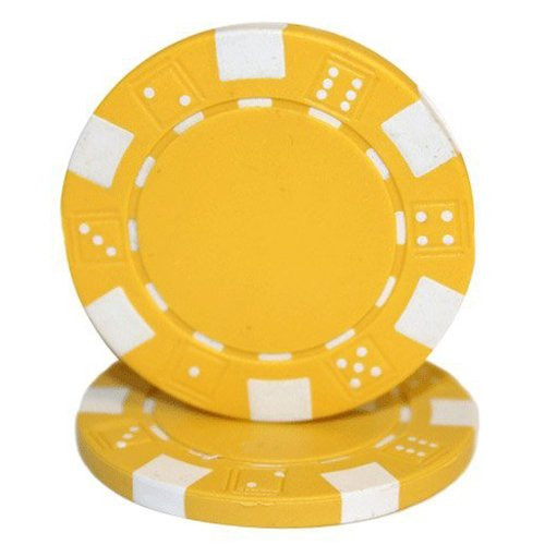 Brybelly 50 Yellow Clay Composite Striped Dice 11_5 Gram Poker Chips