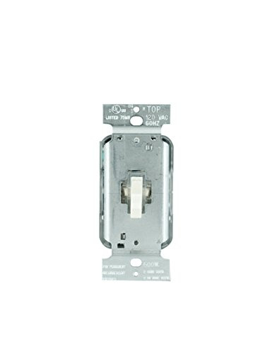 Legrand - Pass  and  Seymour T600LLAV Lighted Toggle Dimmer Switch 600-watt Single Pole Dimmer Easy Install Light Almond